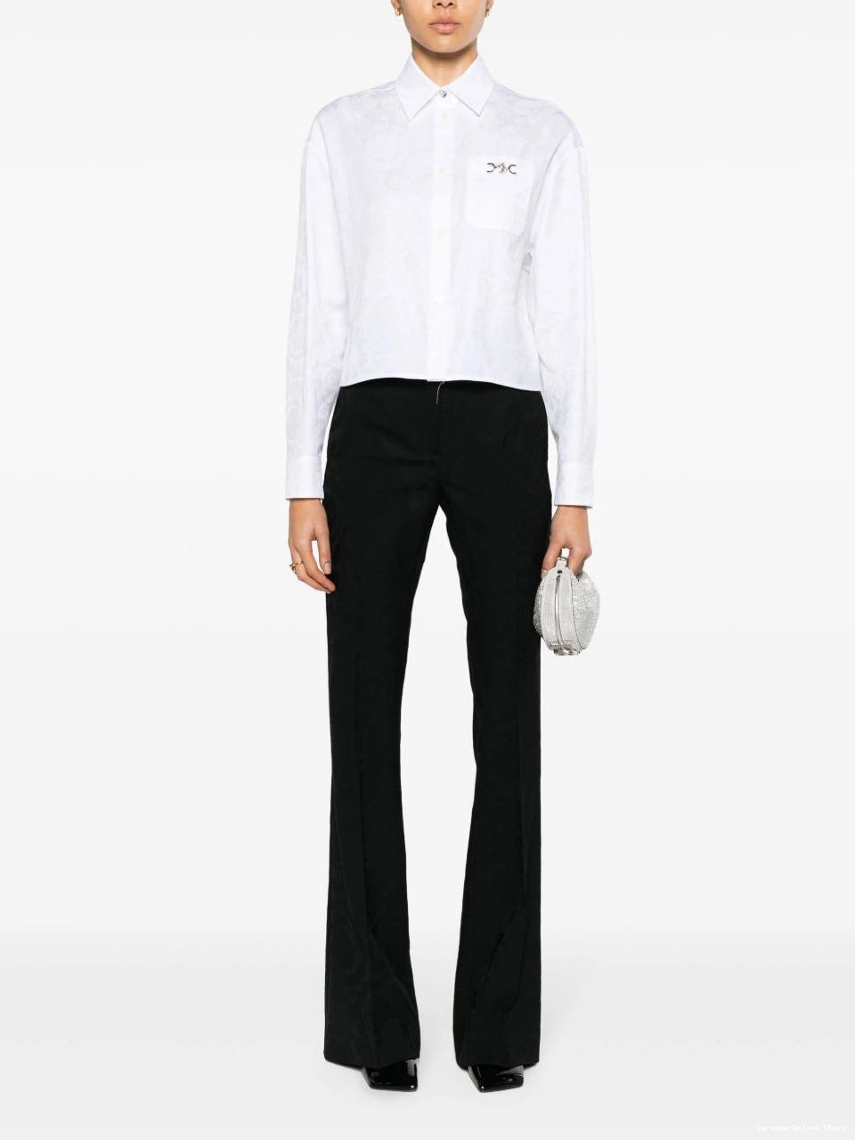 Cheap cropped jacquard Women shirt Barocco Versace 0710